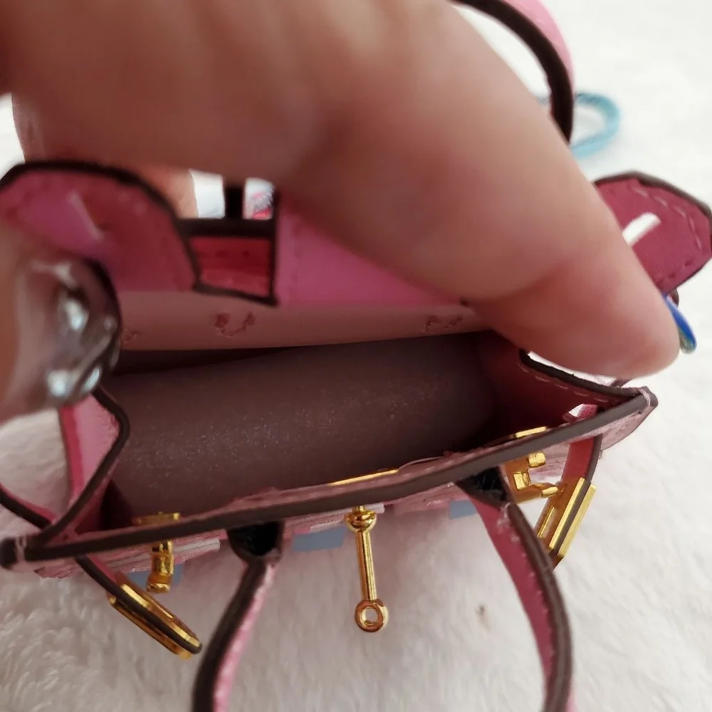 Women's Unbranded Pink Mini Bag charm with Blue Scarf